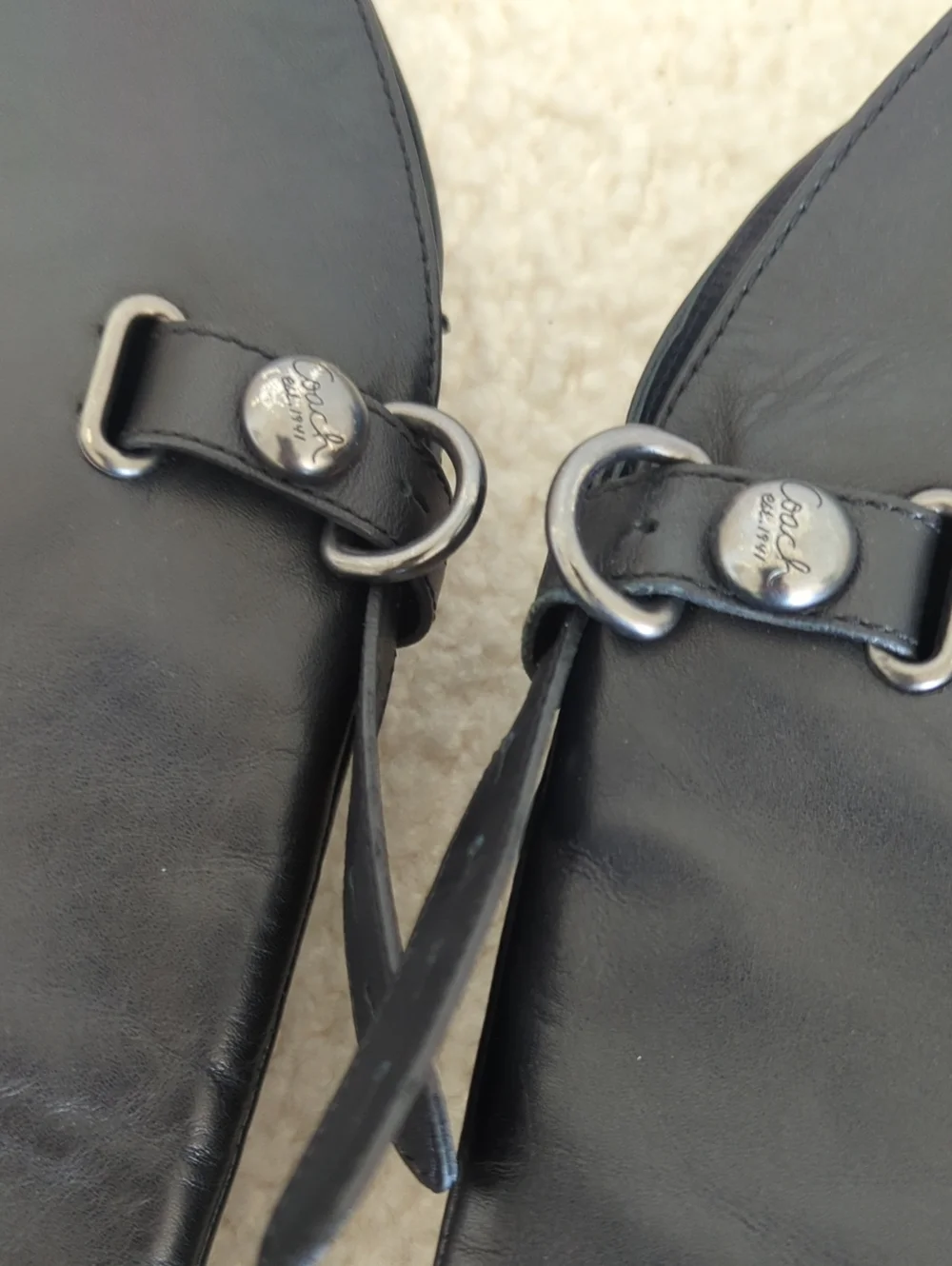 Coach Women's Cheyenne Leather Black Riding Boots | Size 7